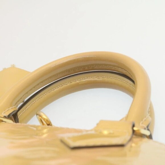 LOUIS VUITTON Vernis Rayures Alma BB Hand Bag 2way Beige - Picture 6 of 15